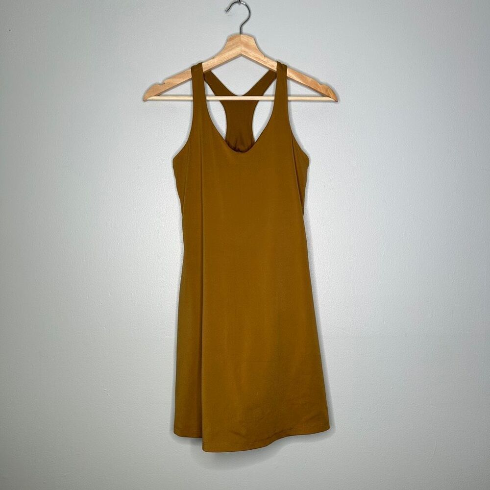 Girlfriend Collective Mustard Ochre Racerback Exercise Tennis Dress